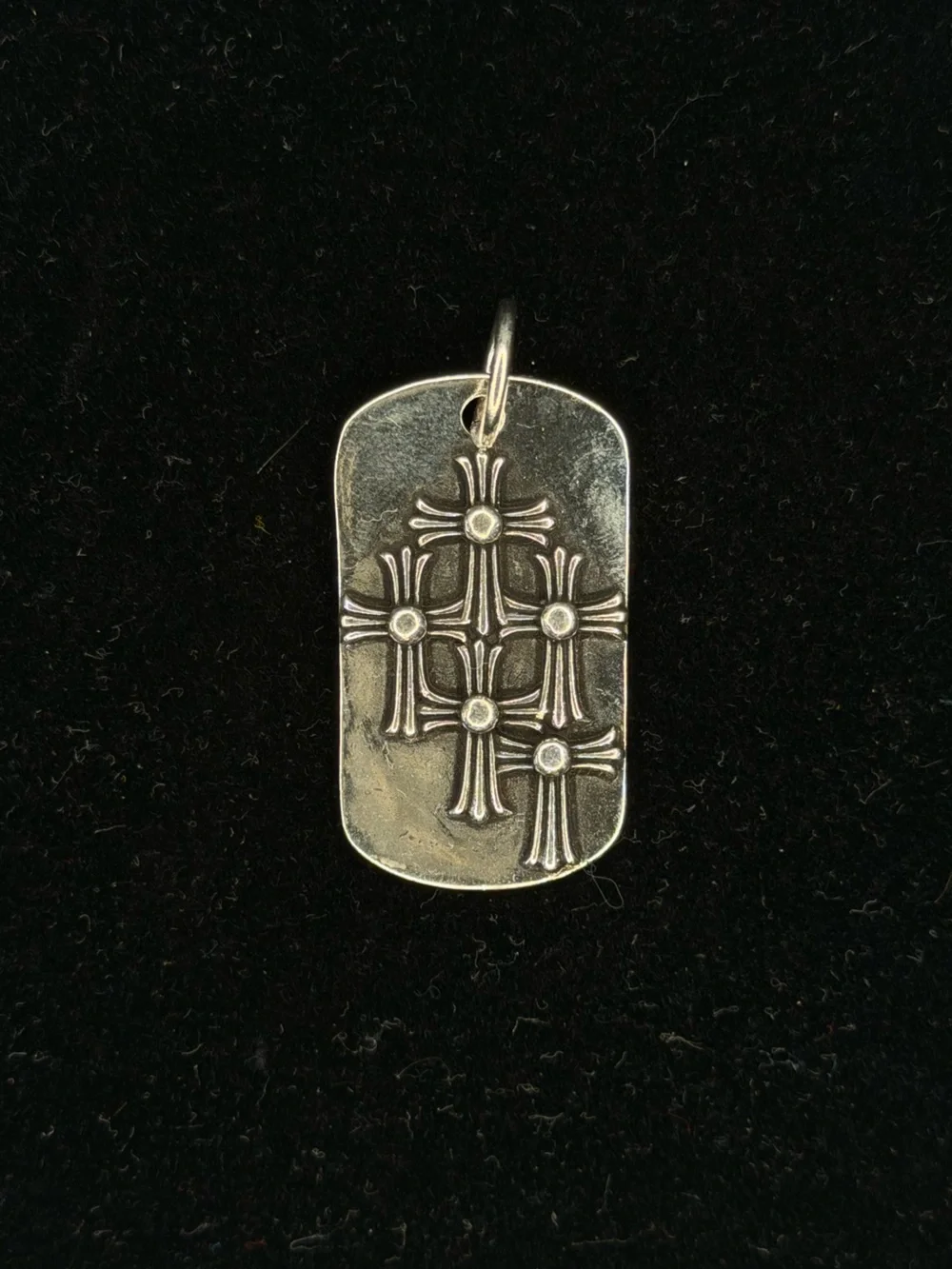 Chrome Hearts Floral Cross Multi Stack Dogtag Unisex Pendant